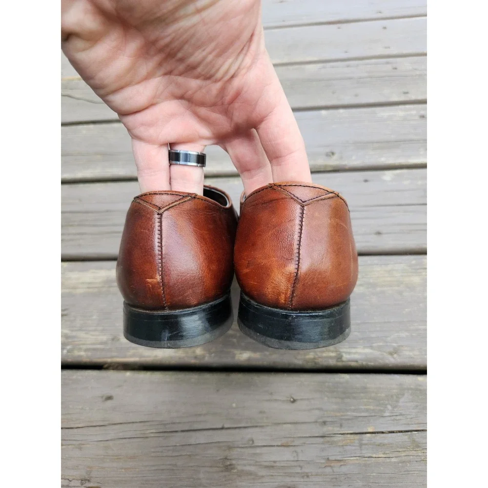 Union Made‎ Vintage Leather Derby Shoes Brown Moc Toe Biltrite Heel USA 10.5 D